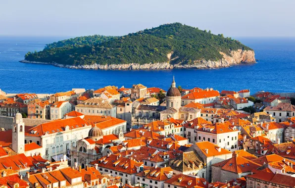 Sea, home, roof, architecture, Croatia, old town, Dubrovnik
