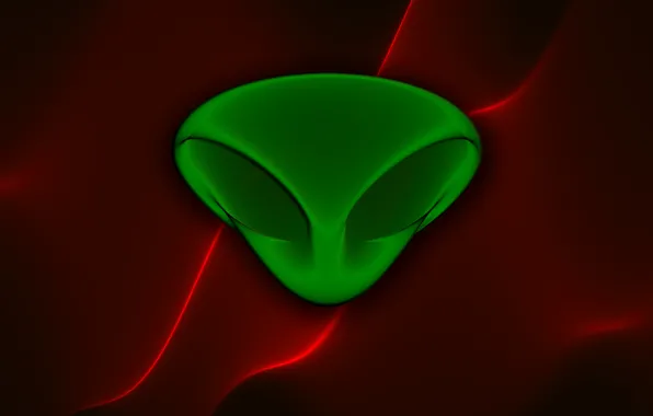 Face, head, alien, red, Alien