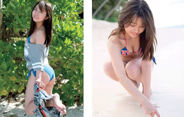 Bikini, Beautiful, Asian, Model, Beach, Smile, Woman, Babe