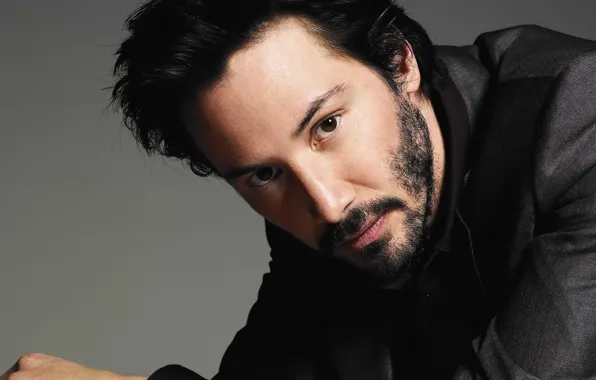 Look, beard, actor, Keanu Reeves