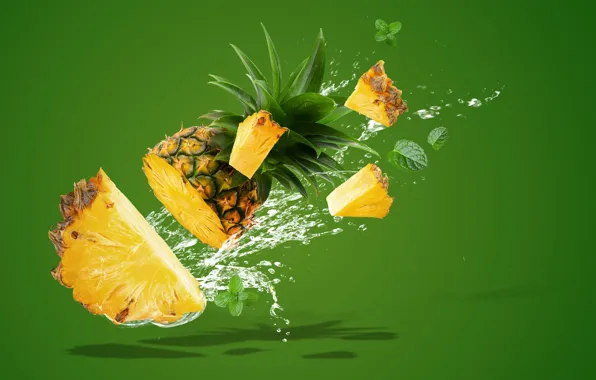Picture water, squirt, splash, pineapple, Sirichai Asawalapsakul