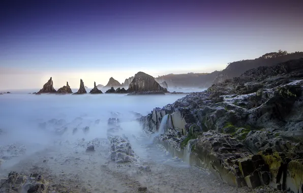 Picture landscape, Asturias, playa, long exposure, seaescape