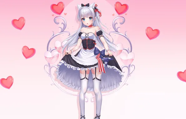 Girl, balls, hearts, neko, azur lane, hammann, foka (beginner)