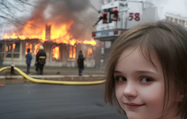 Face, fire, the situation, meme, girl - angel