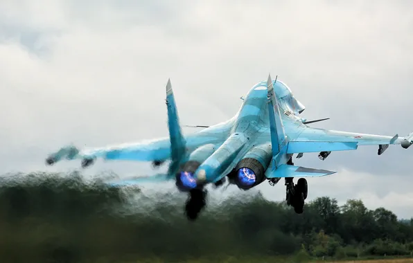 Picture fighter-bomber, Fullback, Su-34, Russian multifunctional, Duck