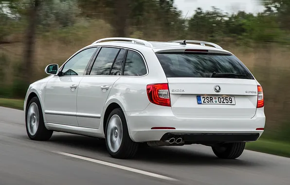 Car, rear view, Skoda, Skoda, Combi, Superb