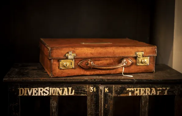 Background, suitcase, shelves
