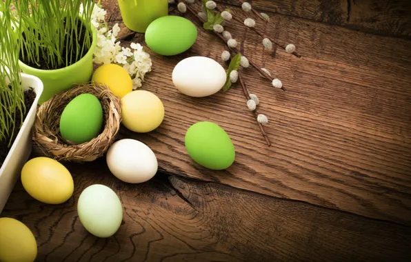 Picture grass, flowers, eggs, spring, Easter, flowers, spring, Easter