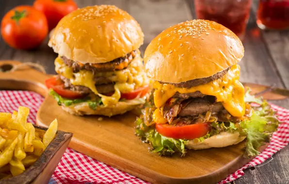 Picture meat, vegetables, hamburger, potatoes