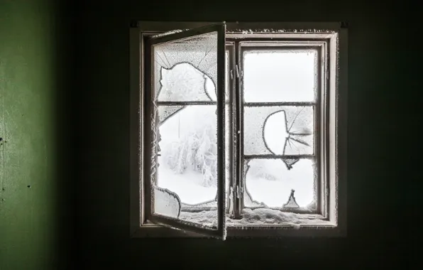 Picture winter, room, window