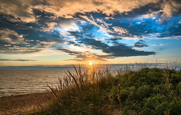Picture sea, sunset, coast