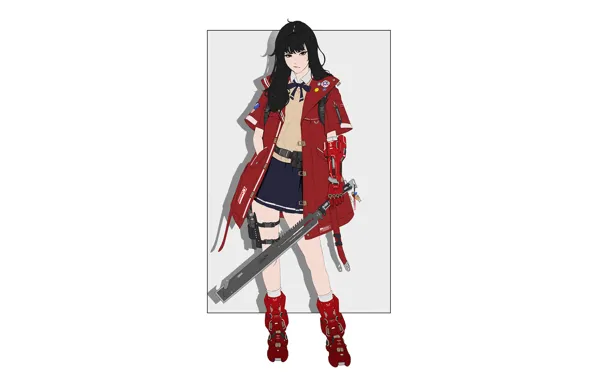 Girl, Minimalism, Asian, Girl, Sword, Art, Art, Asian