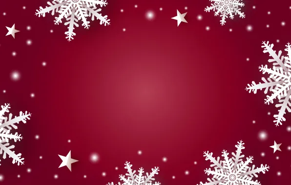 Winter, snow, snowflakes, red, background, red, Christmas, winter