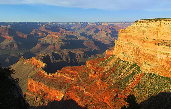 Picture the sky, sunset, mountains, rocks, AZ, USA, grand canyon national park