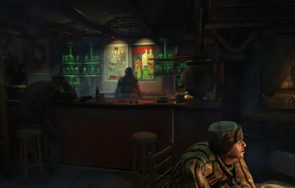 Metro, chairs, bar, metro 2033, booze, metro 2033, metro, tables