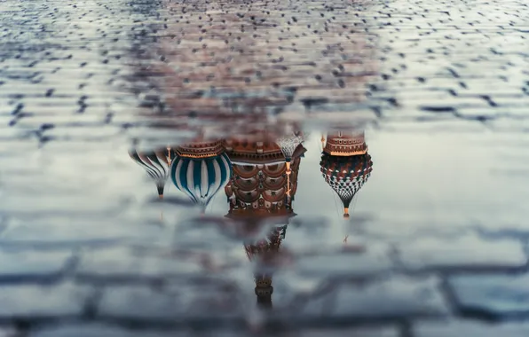 Reflection, puddle, area, Church, dome