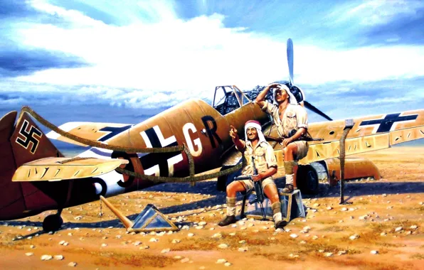 Desert, figure, Messerschmitt, Me-109, Air force, Bf.109, Luftwaffe, afrika korps