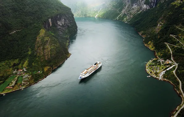 Picture boat, Norway, the fjord
