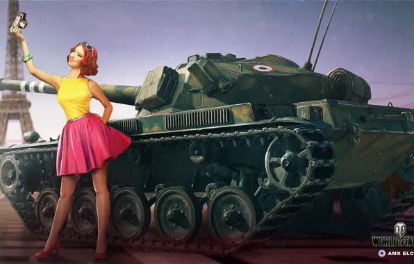 Girl, pose, figure, easy, area, art, the camera, tank