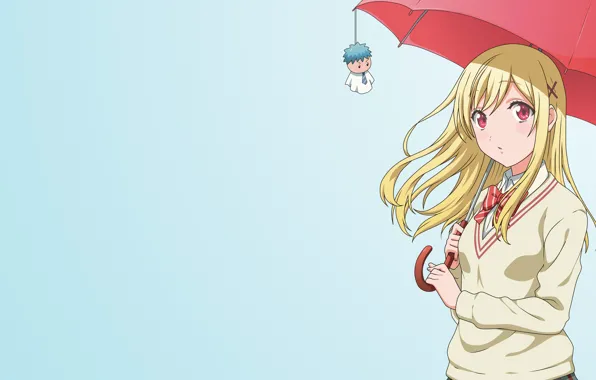 Umbrella, girl, keychain, Yamada-kun and the seven Witches