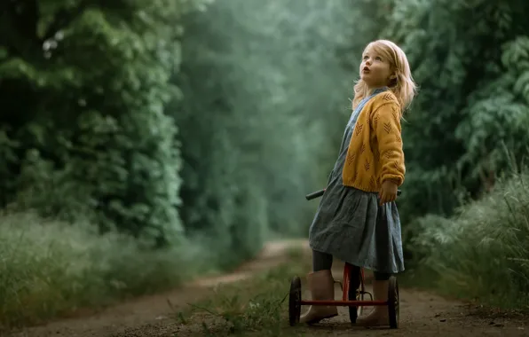 Road, bike, mood, girl