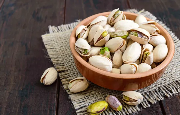 Cup, Nuts, Pistachio, The tablecloth