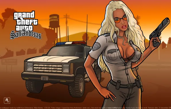 Picture Girl, The game, Girl, Police, Wallpapers, GTA, Game, Wallpaper