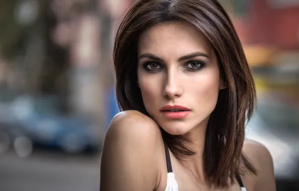 Look, pose, model, portrait, makeup, hairstyle, brown hair, beauty