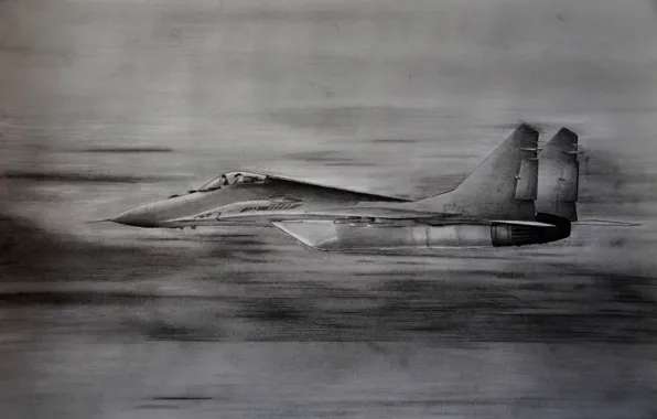 Figure, fighter, pencil, multipurpose, MiG-29, The MiG-29