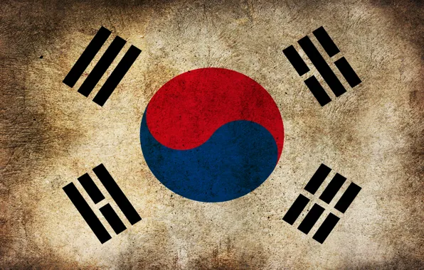 Picture color, line, round, flag, South Korea, Korea