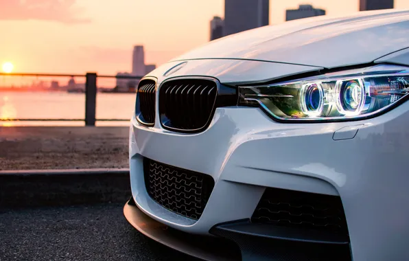 Lights, the hood, BMW, the front