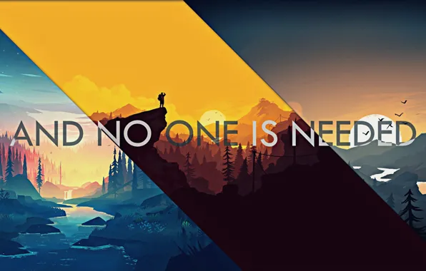 Picture forest, the sun, landscape, sunset, mountains, river, hills, the game