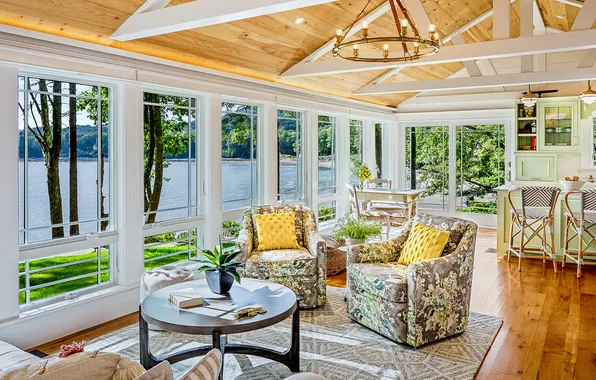 Design, style, interior, kitchen, USA, living room, dining room, Massachusetts