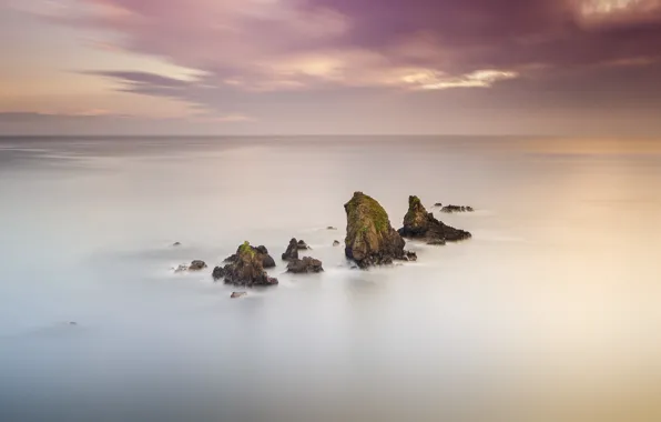 Picture sea, the sky, rocks, Austria, horizon, clouds landscapes