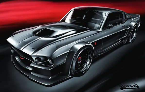 Ford, Shelby, GT500, Auto, Figure, Machine, Eleanor, Art