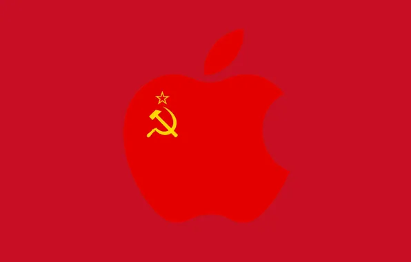 Picture star, apple, Apple, hammer, flag, silhouette, USSR, mac