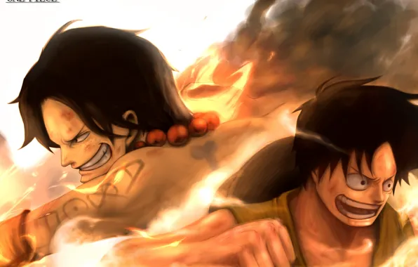 luffy and ace fighting wallpaper