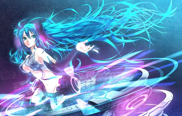 Girl, tattoo, art, figures, hatsune miku, Vocaloid, Vocaloid, miku append