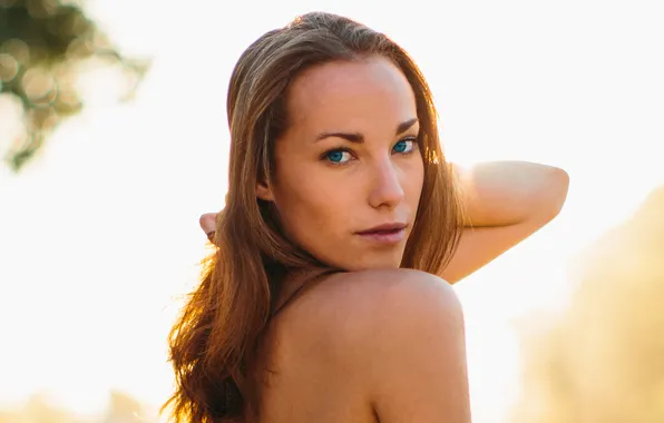 Summer, look, girl, face