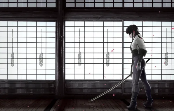 Girl, Japan, Asian, Girl, Sword, Japan, Japanese, Asian