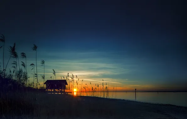Sunset, lake, Austria, Constance
