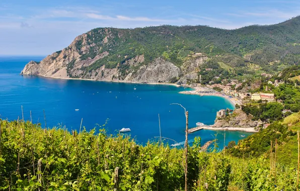 Picture sea, rocks, shore, Italy, landscape, Italy, travel, Monterosso al Mare