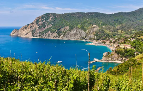 Sea, rocks, shore, Italy, landscape, Italy, travel, Monterosso al Mare