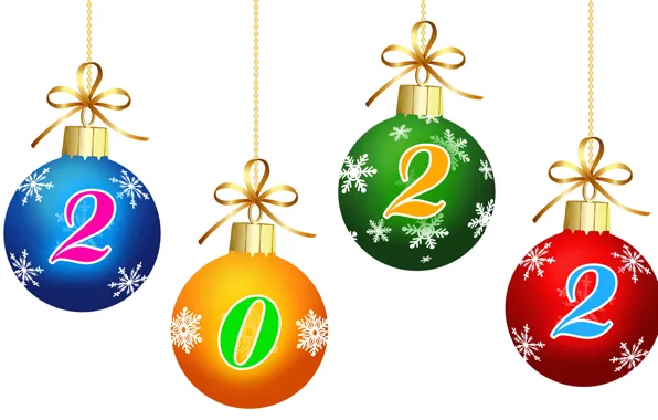 Winter, holiday, balls, Christmas, figures, New year, new year, 2022