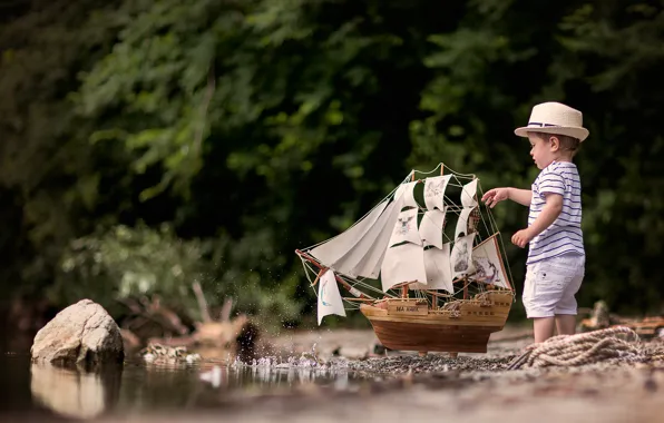 Picture water, squirt, model, the game, ship, boy, child