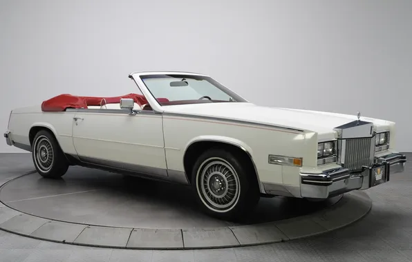 Picture white, background, Eldorado, Cadillac, Eldorado, convertible, the front, 1984