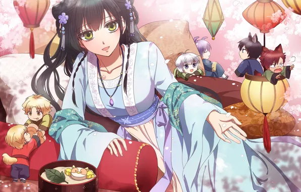 Girl, Anime, Food, Kids