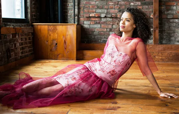 Girl, pink dress, Gugu Mbatha-Raw