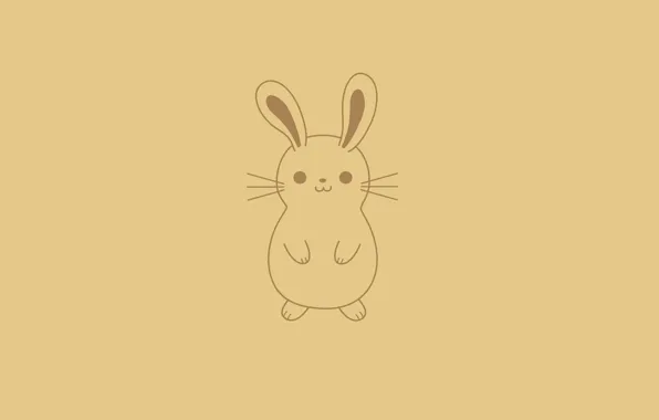 Wallpaper hare, minimalism, rabbit, light background, rabbit for mobile ...