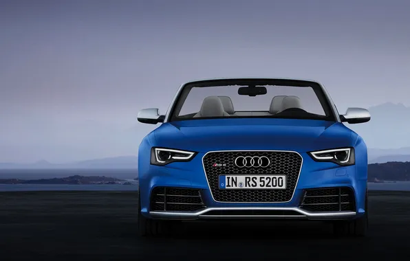 Audi, Auto, Audi, Blue, Lights, RS5, The front